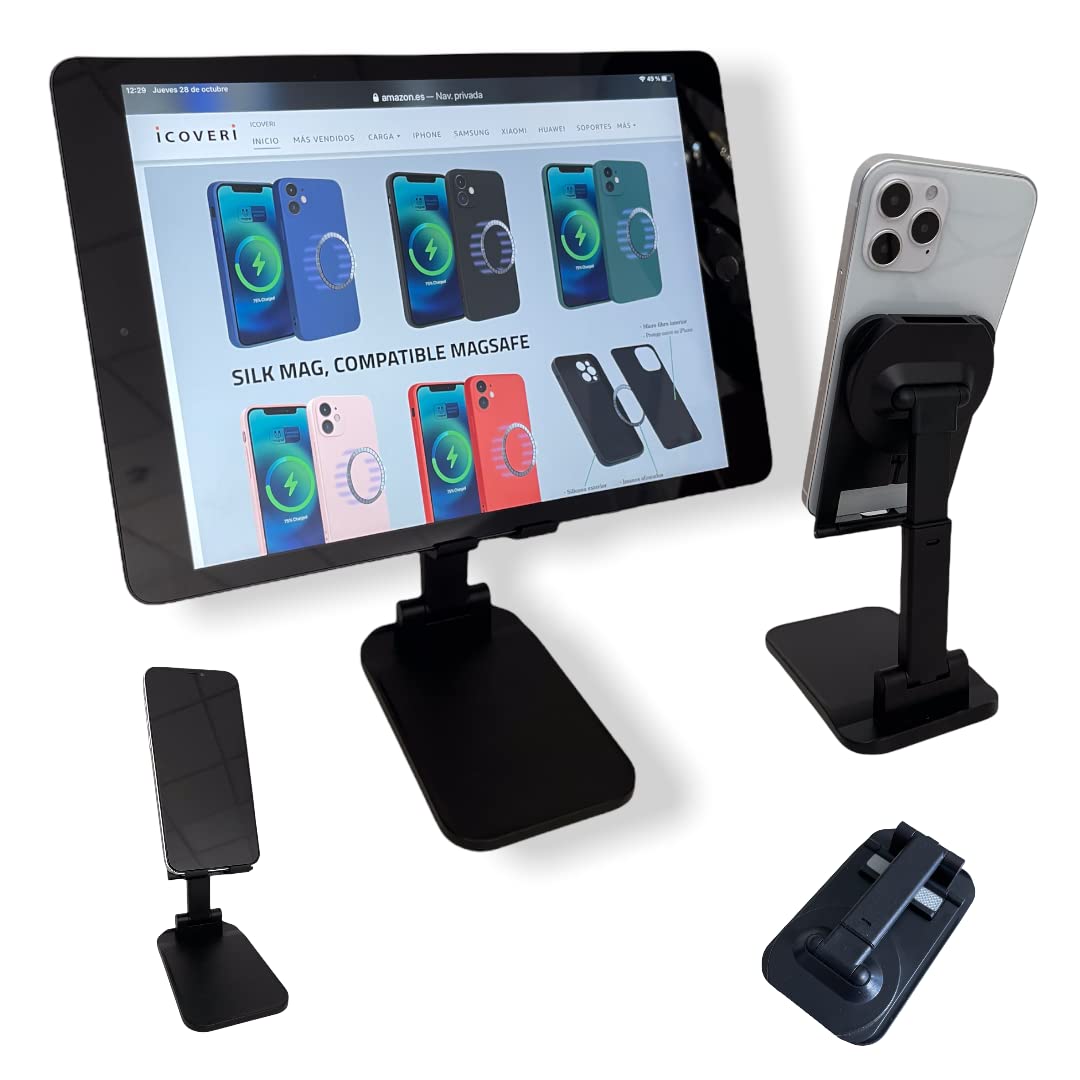4-OK Universal Folding Stand, Compatible Mobile and Tablet, Multi-Angle Adjustable, Compatible with MagSafe