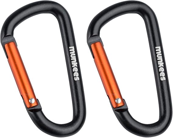 Amazon Co Jp Munkees 人気な 型カラビナ バックパックバックル キーホルダー やかん吊りバックル アウトドアアクセサリー ブラック ミニ X 2 スポーツ アウトドア