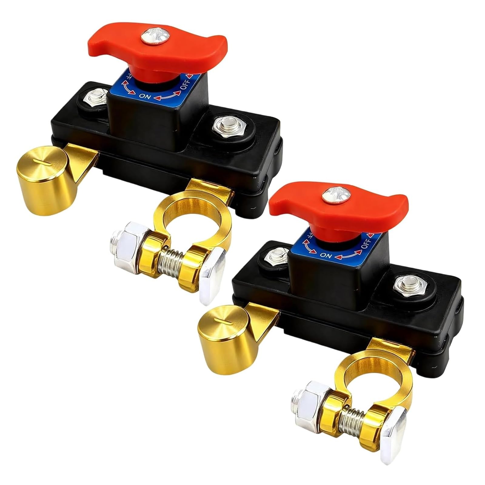 Photo 1 of 2PCS Car Battery Power Cut-Off Switch Breaker, Adjustable Pure Copper Stable Transmission High Conductivity 12V-24V Smart Car Battery Disconnect Switch for Car Truck Boat Rv Supplies
