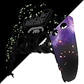 eXtremeRate Glow in Dark - Cosmic Camo Front Housing Shell with Touchpad Compatible with p s 5 Controller BDM-010 020 030 040 050, DIY Replacement Shell TouchPad Cover Compatible with p s 5 Controller