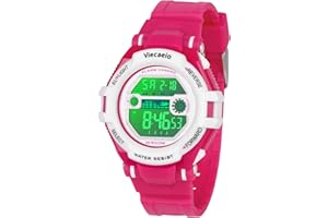 Viecaeio Kids Digital Watch for Boys Girls, Waterproof LED Colorful Lights Sports Watch Suitable for 5-17 Years Old Teenagers (with Gift Box)