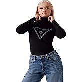 Guess Womens Eco Long Sleeve Melanie Triangle Logo Sweater