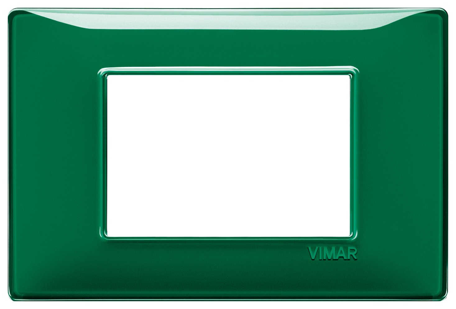 Vimar Plana 14653.47 3-Module Electric Plate, Technopolymer, Emerald Reflex
