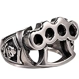 Silver Biker Ring 316L Stainless Steel Boxing