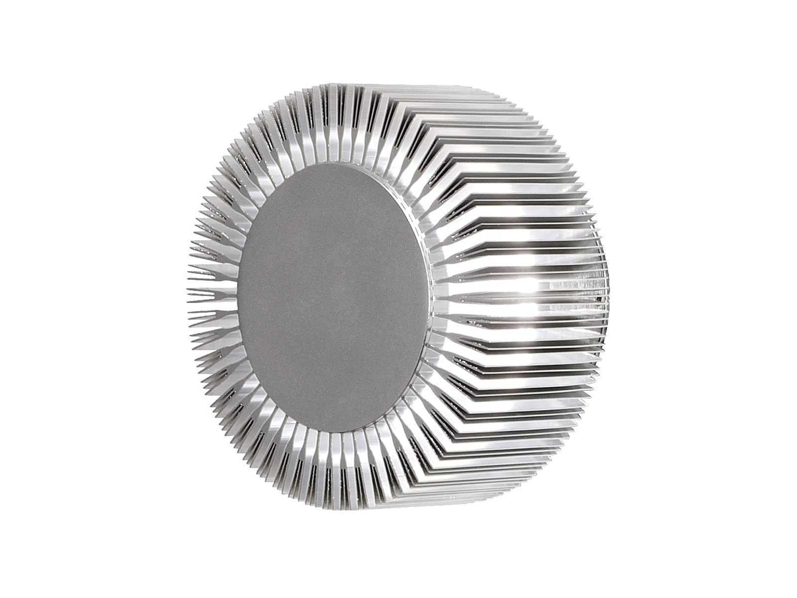 Konstsmide Outdoor Wall Lights/Monza Large Round Fan Style Up Down Modern Wall Lantern/LED High Power 1 x 5 Watt LED Wall Lamp/Clear Glass