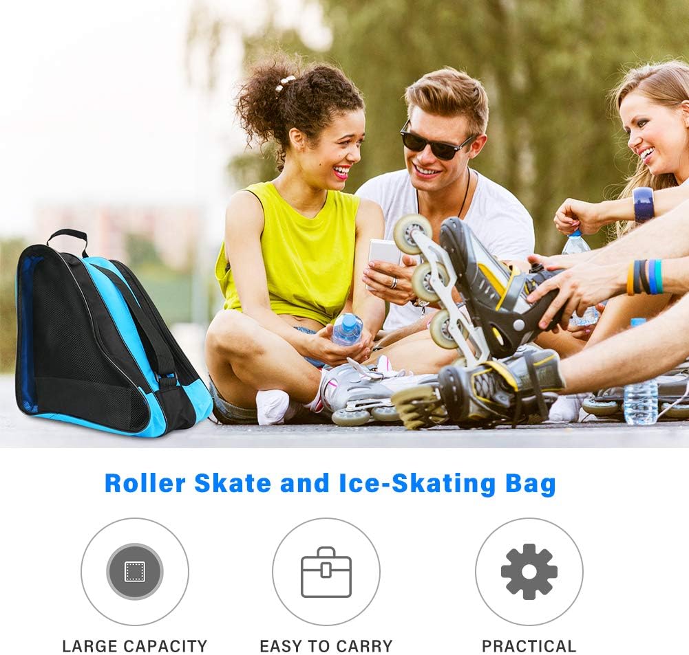 LINGSFIRE Roller Skate Bag, Breathable Ice-Skating Bag Shoulder and Top Handle Oxford Cloth Skating Bag for Women Men and Adults Roller Skate Accessories : Sports & Outdoors