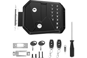 Digital RV Lock, Black Electronic Keypad Entry System with Numeric Keypad, Security Door Handle for Recreational Vehicles and