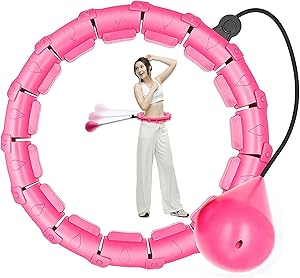 LONEA Smart Weighted Hoola Hoop for Exercise, No Fall Smart 24 Sections Detachable Hoola Hoop, Suitable for Adults and Children, Adjustable Size up to 53