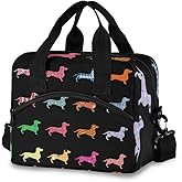 Blueangle Insulated Cooler Leakproof Reusable Lunch Bag - Dachshund Dogs Lunch Box Tote Bag with Adjustable Shoulder Strap for Women and Man