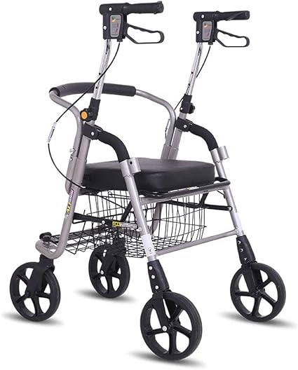 Älterer Klapprollstuhl für Oma Opa Gif Zusammenklappbarer Rollator-Rollator  mit Sitz, kleinem Rollstuhl-Rollator und Transportstuhl. Leichter  Einkaufskorb for ältere Allrad-Rollatoren Komfortrollstuhl: Amazon.de:  Küche & Haushalt