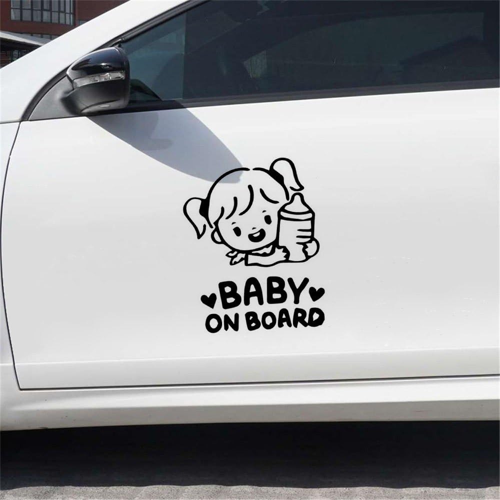 Amazon 車デカールとステッカーlittle Girl Hold Aボトルビニール車スタイリングステッカー12 716 Cm車ボディドアウィンドウ装飾 ブラック Xm 0384 ステッカー デカール 車 バイク