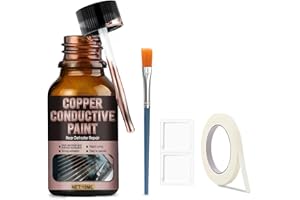 WANJAO Rear Defroster Repair Kit, Copper Conductive Paint for Repairing Rear Window Defroster Screens with Brush Wipes Masking Paper Strong Adhesion and Fast Repair Performance, 10 Ml