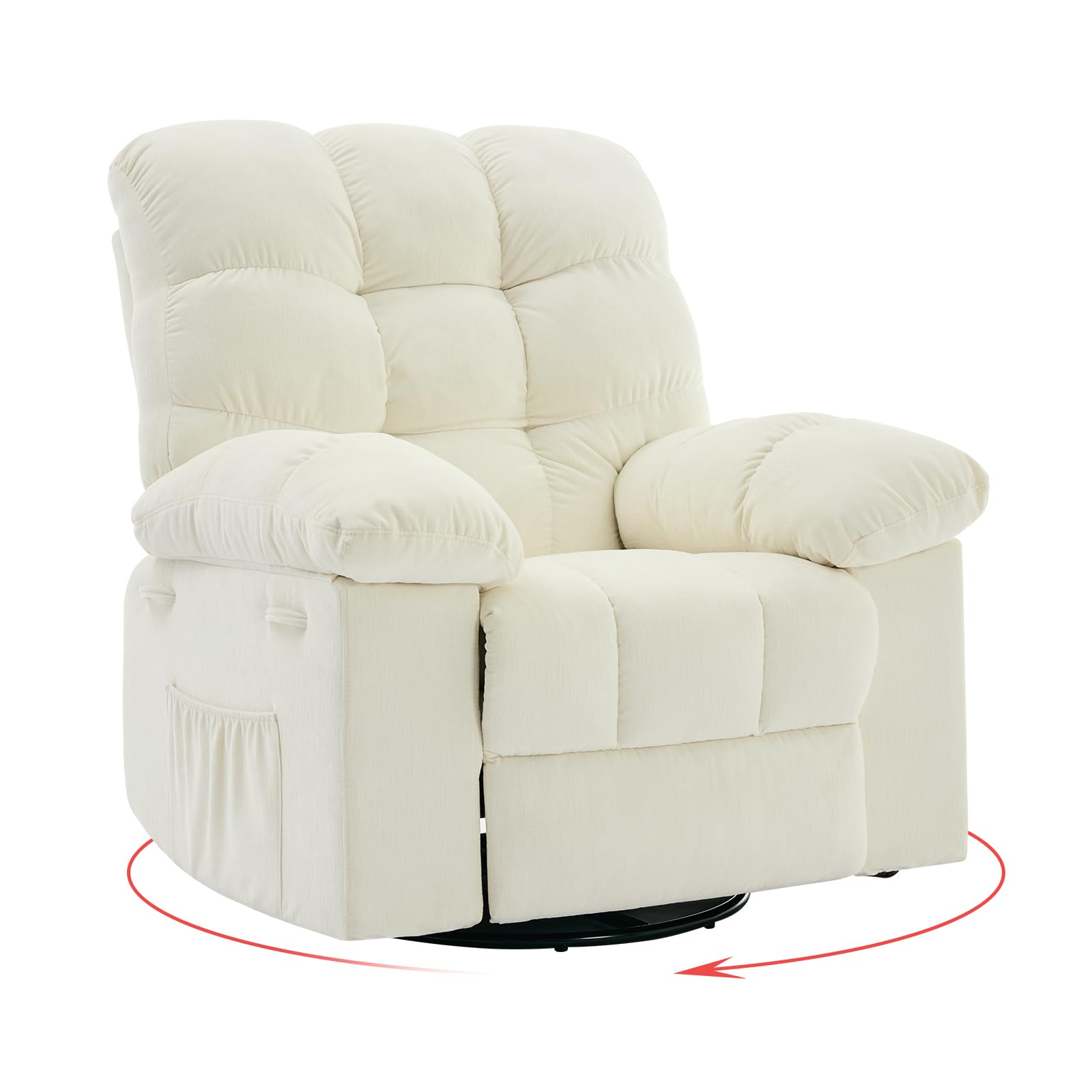 Photo 1 of MilleLoom Rocking Recliner Chair,360° Swivel,30° Rocking,135° Tilt,Chenille Upholstery,Q235 Steel Frame Glider Nursery Chair for Small Spaces