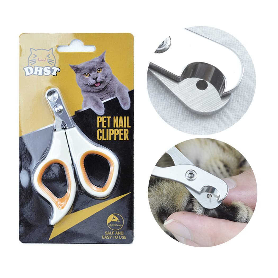 LUTAKU Pet Nail Clippers, Update Version Cat & Kitten Claw Nail Clippers for Trimming, Professional Pet Nail Clippers Best for a Cat, Puppy, Kitten & Small Dog (Orange)