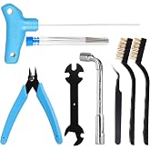 Sovol 3D Printer Tools Kit, 17Pcs 3D Printer Nozzle Cleaning Accessories | with L-Size &amp; 0.4mm Extruder Nozzle Cleaning Tool, Multifunctional Wrench, MK8 Socket Wrench, Bent Tip Tweezer &amp; Cutter