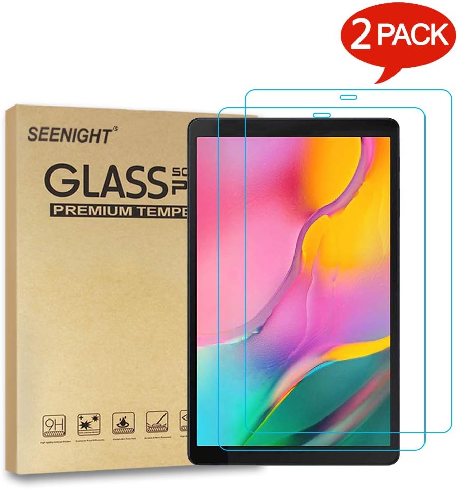 [2 Pack] SEENIGHT for Samsung Galaxy Tab A 10.1 2019 T515 T510 Tempered Glass Screen Protector - 9H Hardness Scratch Resistant for Samsung Galaxy TAB A 10.1 SM-T510 SM-T515 2019 Tablet