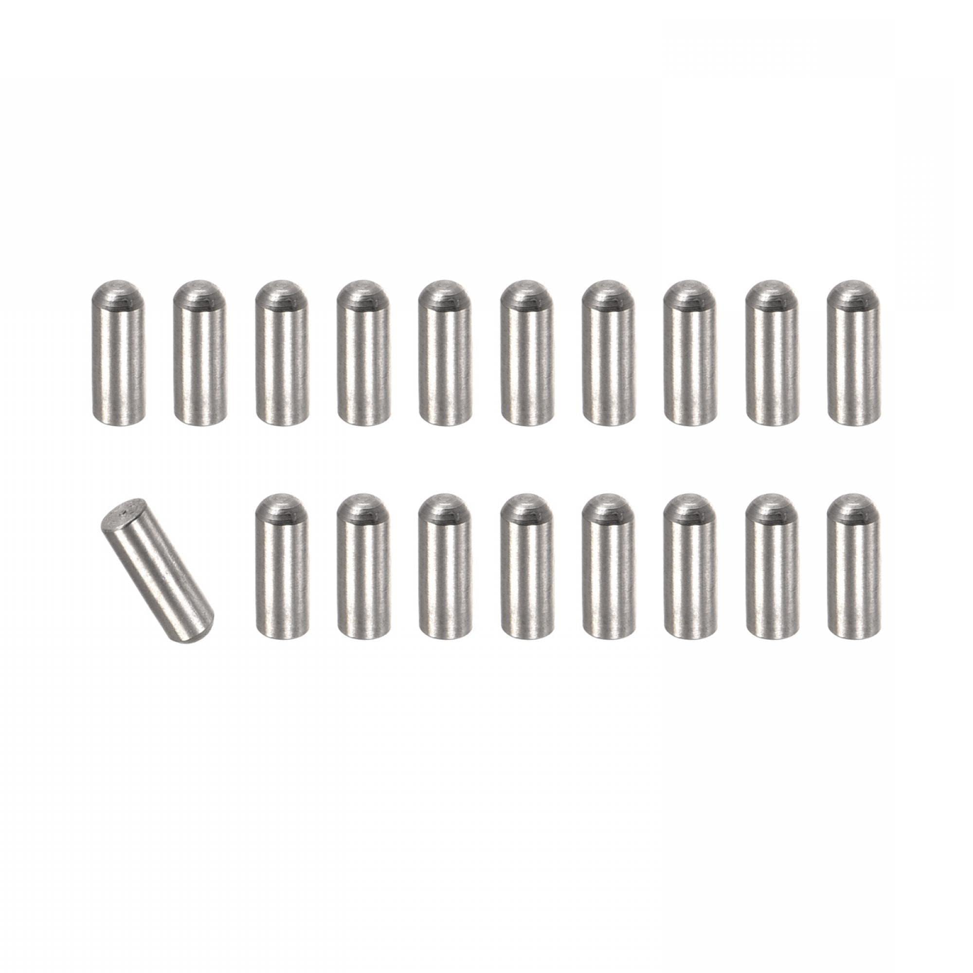 Unifizz 50Pcs 3 x 4mm Dowel Pin 304 Stainless Steel Round Head Flat Chamfered End Bunk Bed Pins Shelf Pegs Support Shelves Fasten Elements