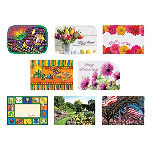 Hoffmaster 857205 Spring Seasonal Occasions Placemats, 8 Designs per