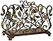 Iron Leaf Scrolled Rosewood Base Magazine Rack