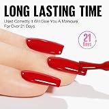 TOMICCA Gel Nail Polish Red 8ml Soak Off UV/LED Long Lasting High Gloss view 4