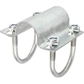 8 Pcs U Bolt Cross Pipe Clamp Fit 1" EMT Conduit, Greenhouse Grid Connector | For Chain Link Fence