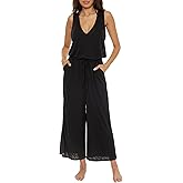 BECCA womens Beach Date Jumpsuit, Casual, Sleeveless With Pockets, Beach Cover Ups for Women