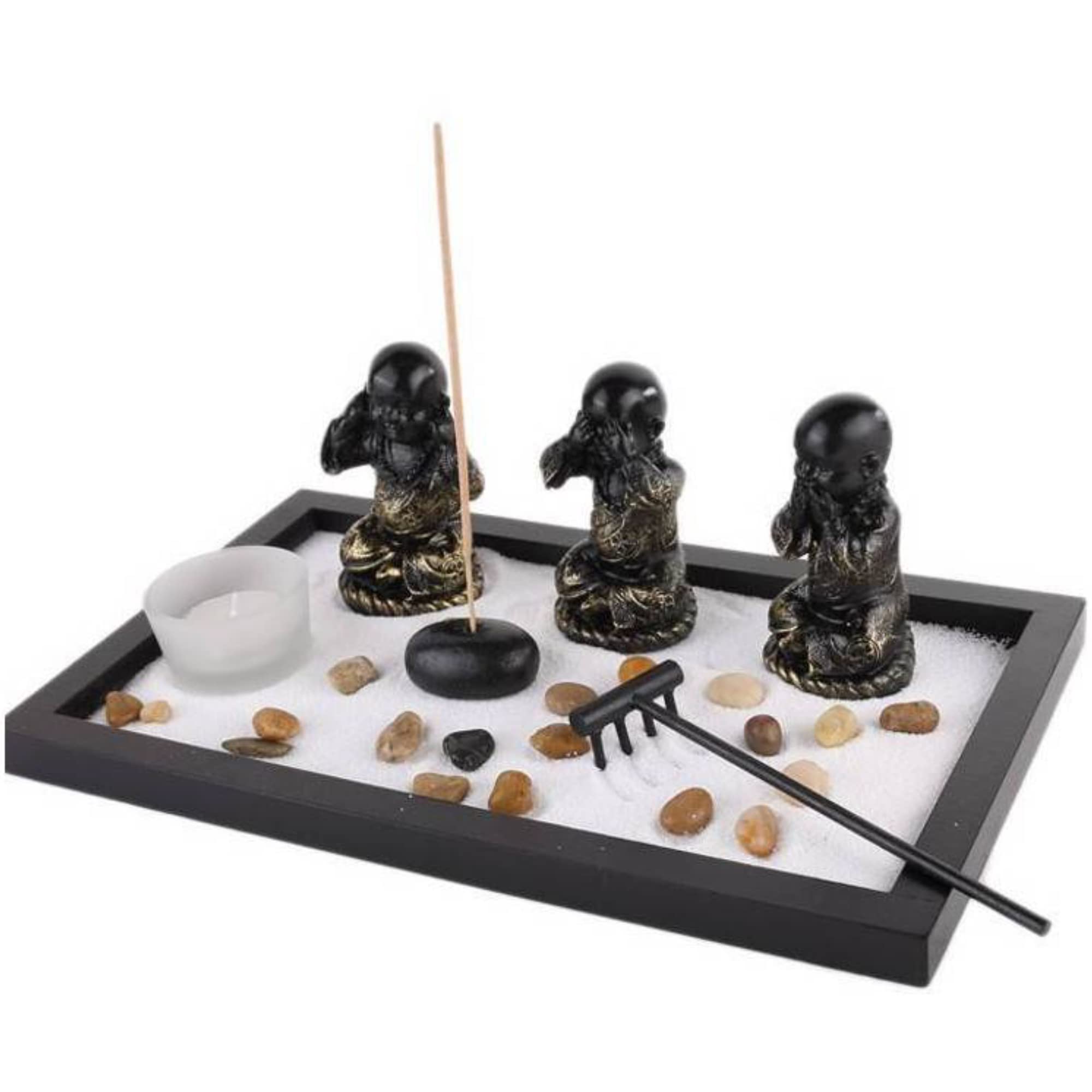 lachineuse Japanese Zen Garden – Special 3 Wisdom Bonzes – Asian Decoration