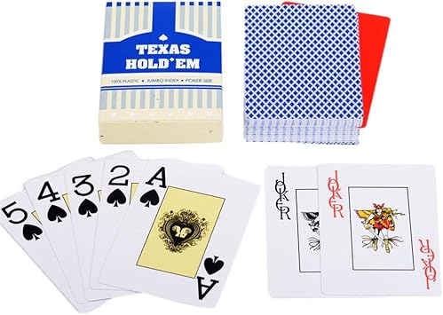 Amazon Co Jp Asever ポーカーサイズ ジャンボインデックス トランプ プラスチック 防水 ポーカーサイズ テキサスホールデムポーカー ブルー スポーツ アウトドア