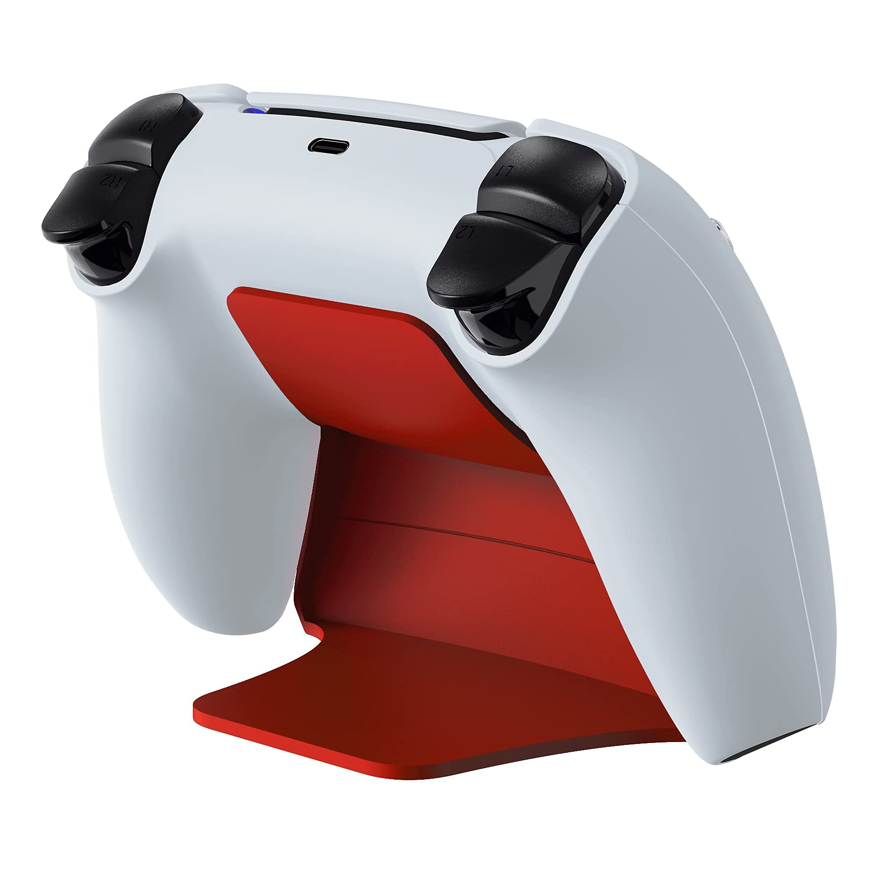 playvital Red Controller Display Stand for ps5, Gamepad Accessories Desk Holder for ps5 Controller with Rubber Pads