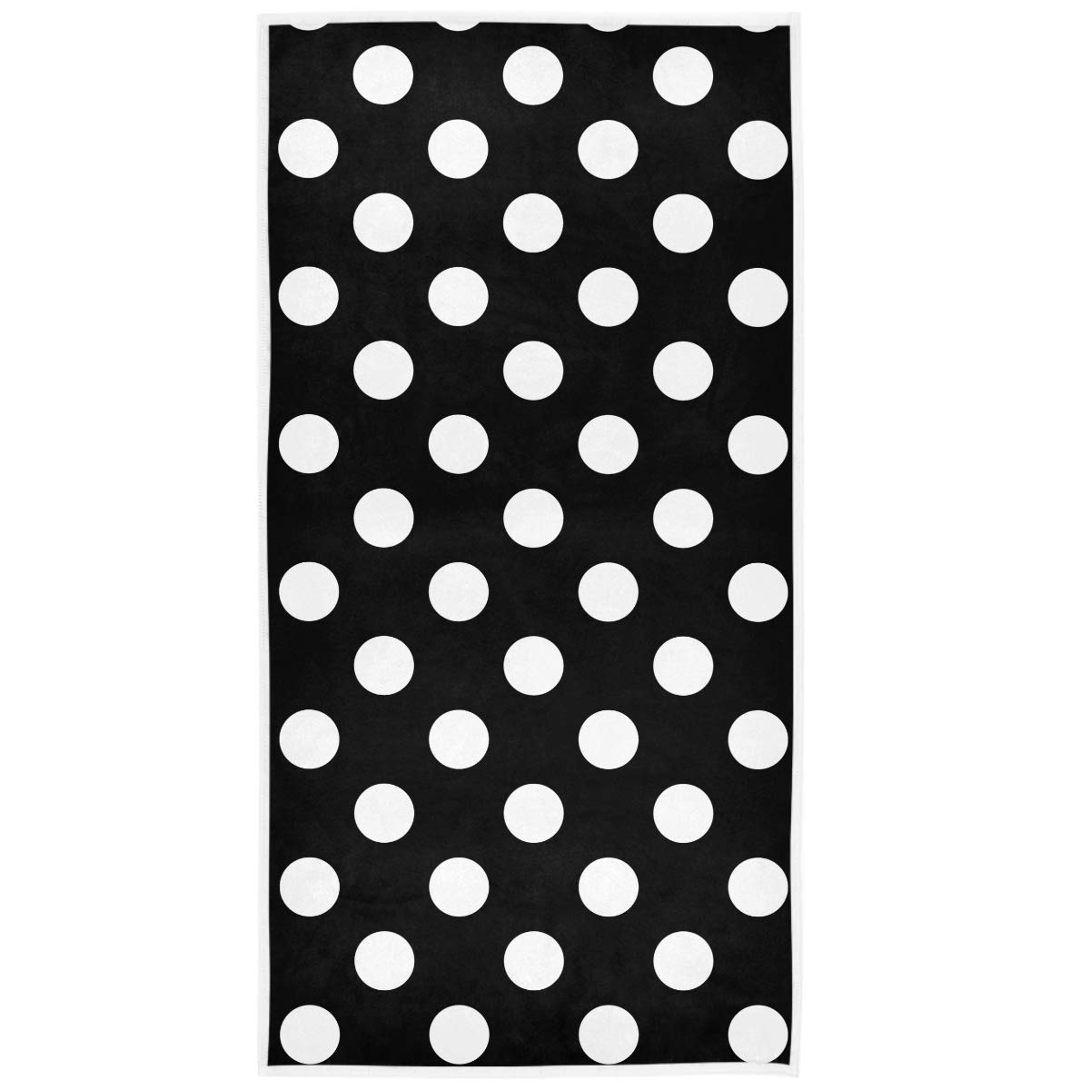 Polka Dot Black White Hand Towels 16x30 in Modern