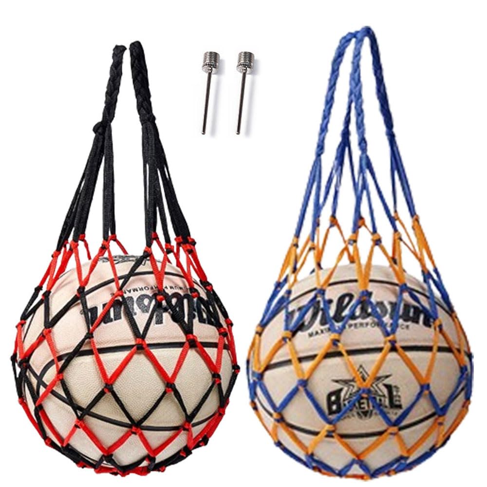 TOPQINFENGYUE Ball Mesh Bag Basketball Net Bag Nylon Mesh Ball Bag Portable Ball Net Sports Ball Net for Football Volleyball Basketball (Multicolour)