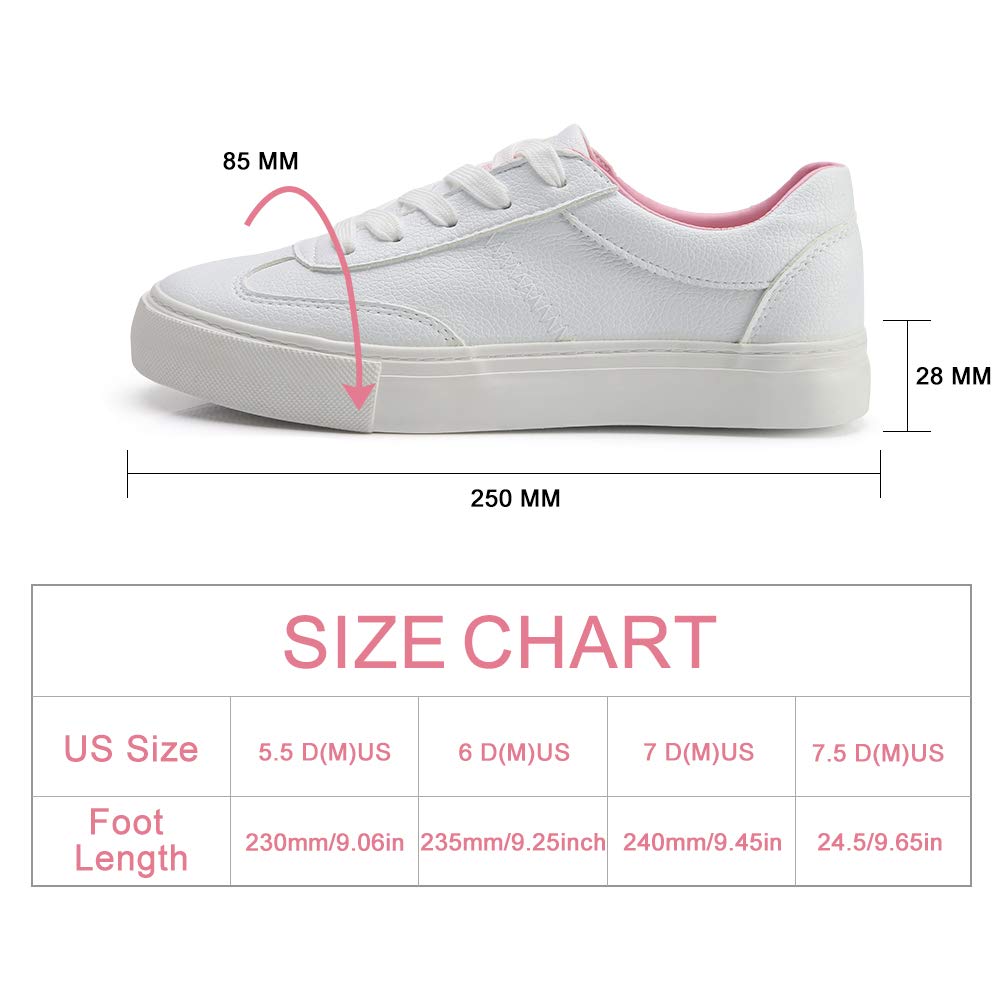 Camel Crown White Sneakers for Women Leather Casual Lace-Up Low Skate Shoes Classic Fashion Sneaker Comfortable & Fit 5.5 M US