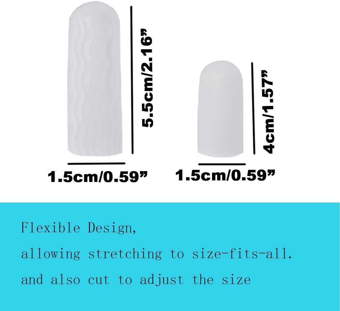 Mcvcoyh Finger Cots, 14 Pack Gel Finger Protector Finger Cots, Gel Finger Sleeves to Protect Fingertips, Hand Eczema - Image 3