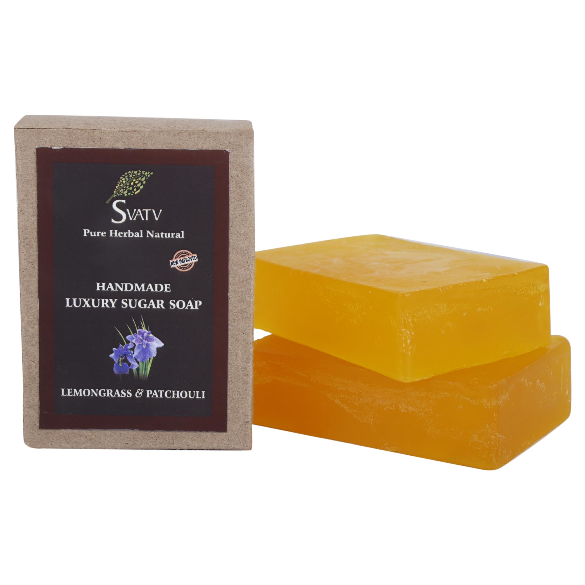 SVATV Soap Mango & Shea Butter - Best Exfoliating Bar, Traditional Ayurvedic Herbal Soap For All Skin Type - 125 Grams x 2 Bars
