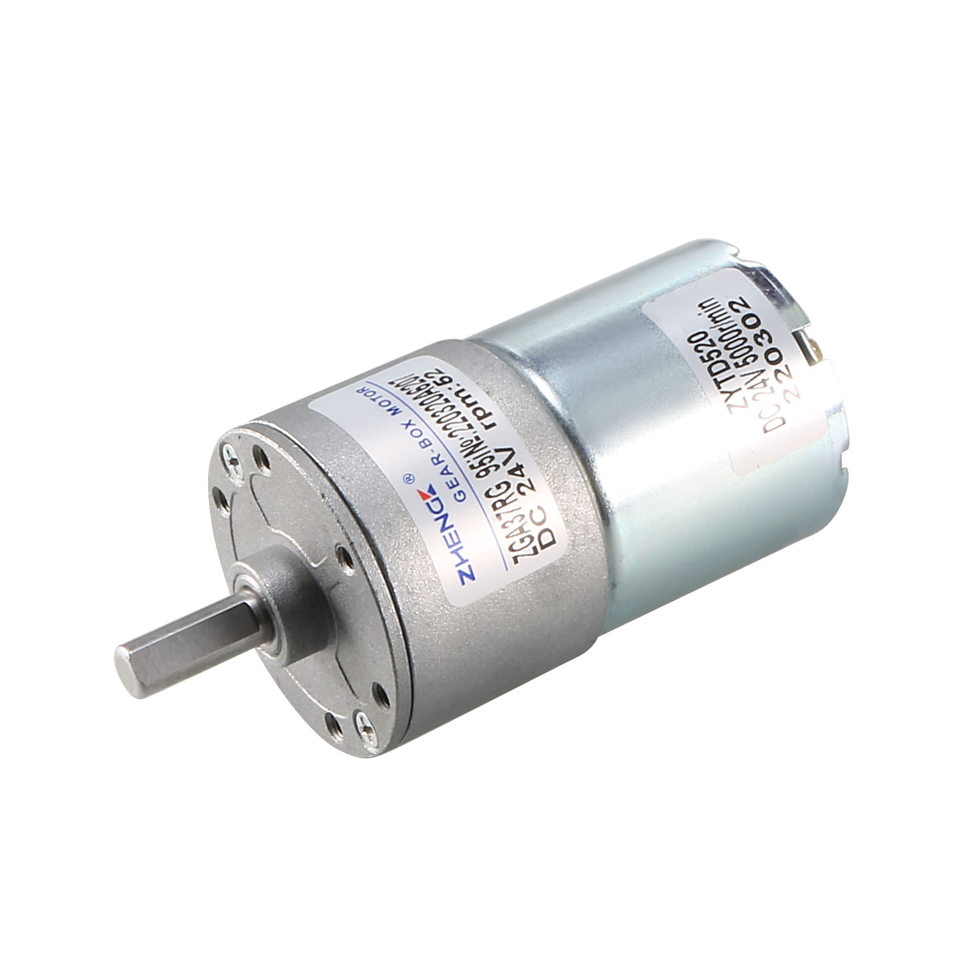 Uxcell 24V DC 50 RPM Gear Motor High Torque Electric Reduction Gearbox Centric Output Shaft