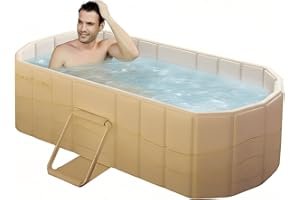jessie 59" Portable Ice Bath Tub for Adults, Portable Bathtub Adult Cold Foldable Bathtub Inflatable Tub Shower for Indoor & 