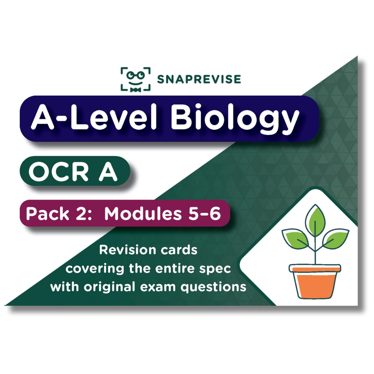 A-Level OCR A Biology Flashcards: Modules 5–6 | 150 Double-Sided Cards with Definitions, Diagrams, and Practice Questions | SnapRevise Study Deck for Exam Success (2025 & 2026 Exams)