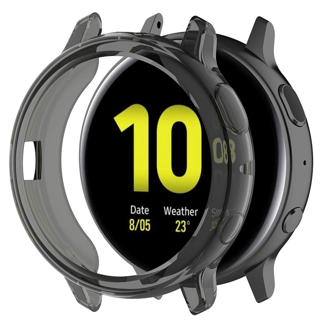 Disscool TPU Case Cover for Samsung Galaxy Watch Active 2 44mm(SM-R820), Soft Anti Drop TPU Protective Case Cover Skin for Samsung Galaxy Watch Active 2 44mm(SM-R820)(TPU Black)