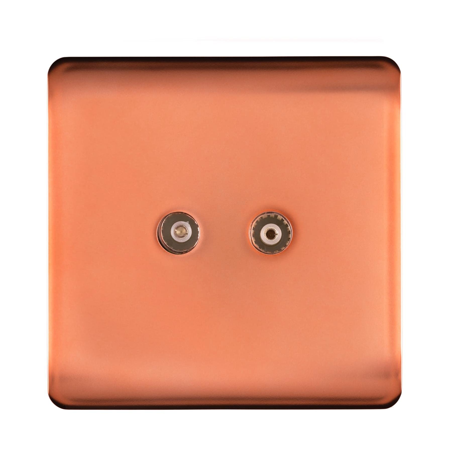 Trendi Artistic Modern 2 Gang TV Socket in Copper