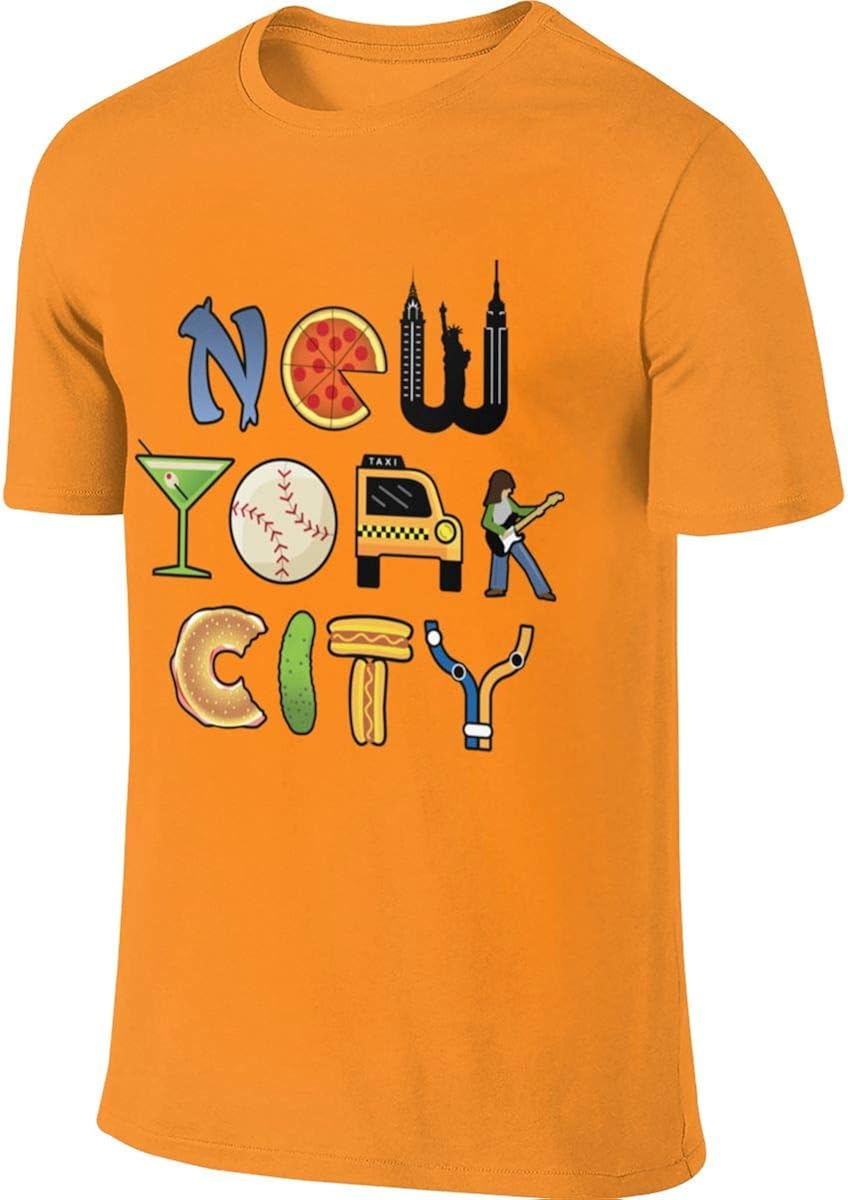Fruit Hamburger New York City Crew Tees Mens Short SleeveT-Shirt Fit Men's