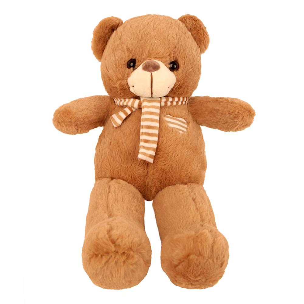 FeiWen Scarf Teddy Bear Love Bear Plush Toy - Funny and Cute for Girlfriend, Boyfriend or Best Friends (brown)