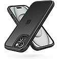 Mobnano Compatible with iPhone 15 Case, with Multicolor Protective Shockproof Bumpers, Crystal Clear Back Not Yellowing Anti-Scratch Hard PC Back & Soft Silicone TPU Frame Cover - Black