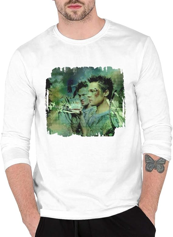 Amazon Co Jp Betsy Walton ファイト クラブ ブラッド ピット 長袖 Tシャツ メンズ カジュアル White Xl 服 ファッション小物