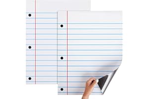 Bright Creations Magnetic Whiteboard Accessories Dry Erase Lined Notebook Paper - 17 x 22 in, Pack of 2, White, Vertical - Bulletin Board Paper
