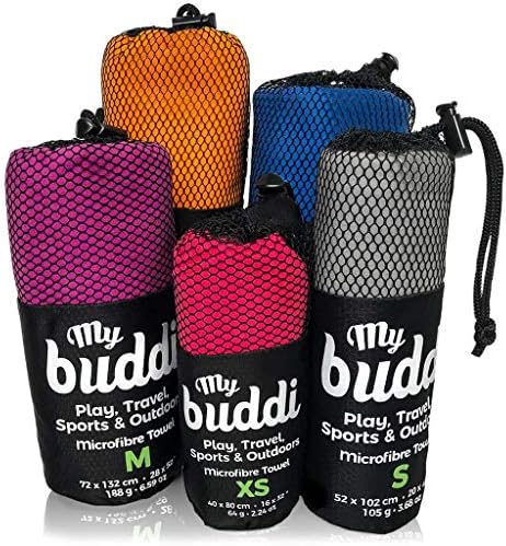 My Buddi Travel Towel Fast Drying Lightweight for Backpacking and Camping Microfiber Extra Compact - Saves Space. Lightweight - More Comfort. Antibacterial - Avoid Infections & Doctors Fees