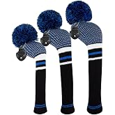 Scott Edward Knitted Golf Club Cover with a Pom Pom Set of 3