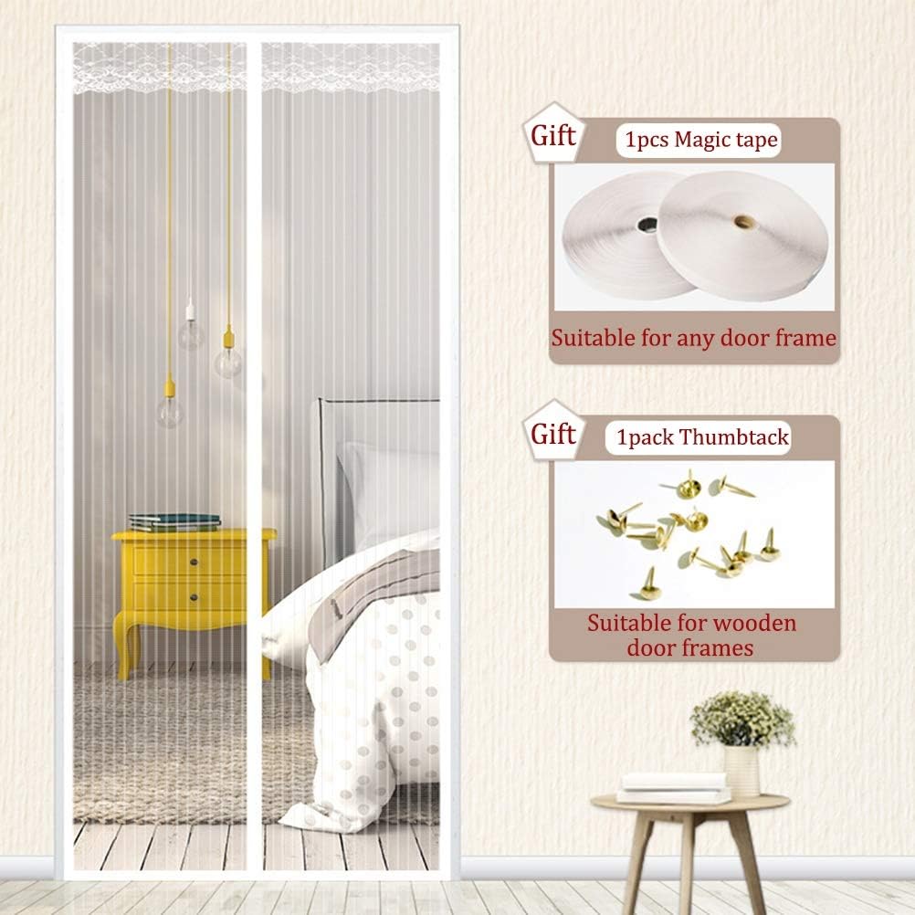 Magnetic screen door with Full Frame Magic Tape Mute Encryption Automatically Shut Washable Heavy Duty Mesh Curtain,1,120 * 240cm