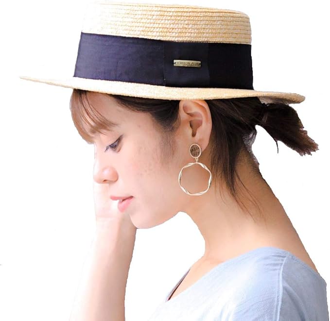 Amazon カンカン帽 麦わら帽子 帽子 レディース 夏 Uv ハット カット 麦わら 日よけ 日焼け 海外旅行 イチヨンプラス 14 Ihat0428 Na ハット 通販