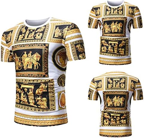 AUSKA 2018 Fashion Casual African Men Summer Print O Neck Pullover Short Sleeve T-Shirt Top Blouse