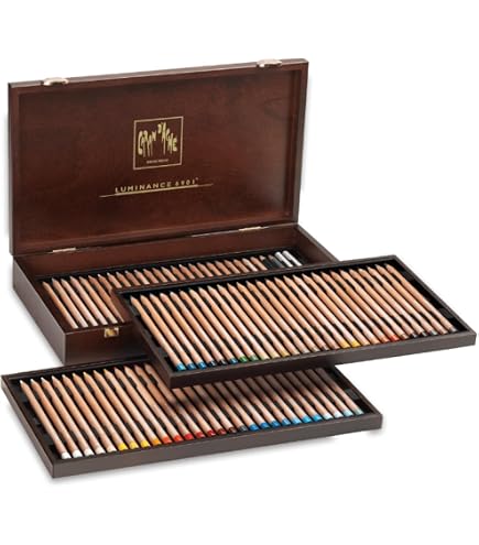 Caran D'Ache Luminance 6901 Colored Pencil Set - Box Of 100 Artist Pencils + 2 Blenders